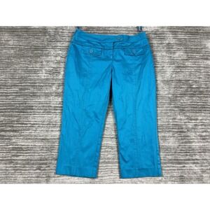 INC International‎ Concepts Pants Womens 6 Blue Capri Chino Cotton Blend